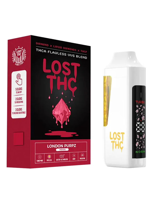 London Purpz Lost THC VVS Liquid Diamonds THCP Disposable 3G