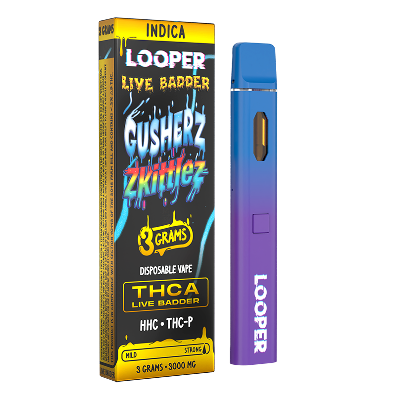 Looper Vape Live Badder 3g Disposable: Gusherz x Zkittlez
