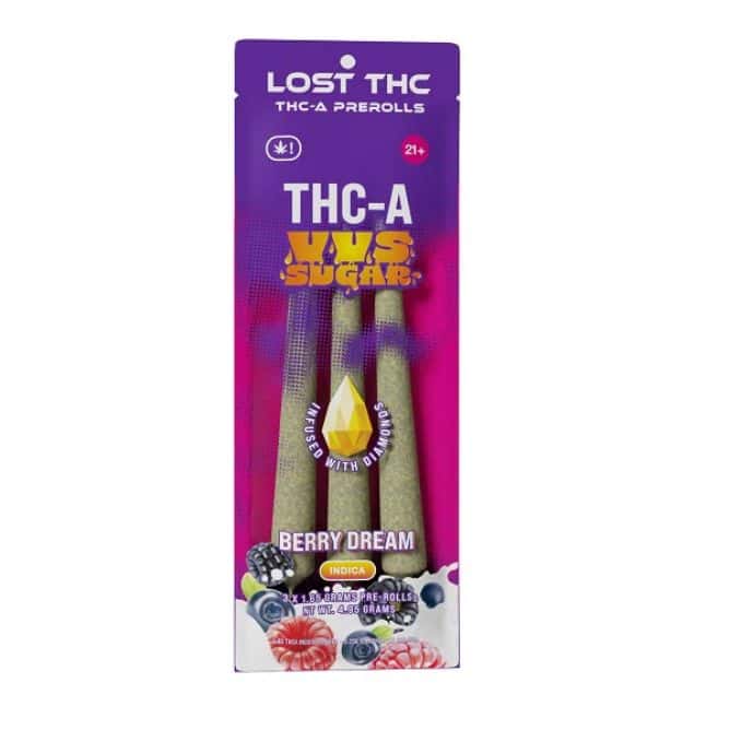 Lost THC THCa VVS Sugar Diamond Infused Pre-Rolls 3pc