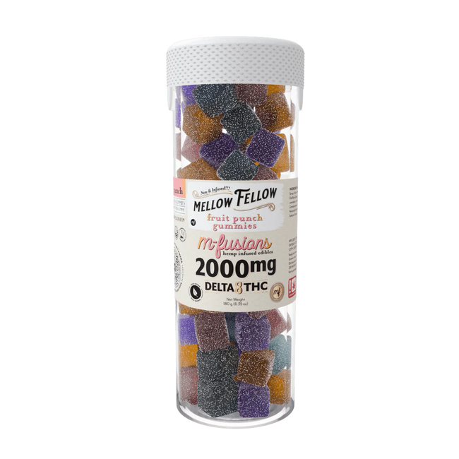 M-Fusions Delta 8 THC Fruit Punch Gummies 40 Ct. - 50mg Delta 8 per gummy Mellow Fellow