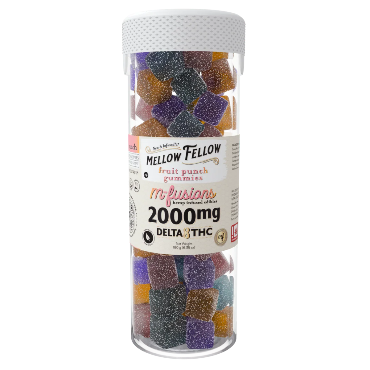 M-Fusions Delta 8 THC Fruit Punch Gummies 40 Ct. - 50mg Delta 8 per gummy Mellow Fellow