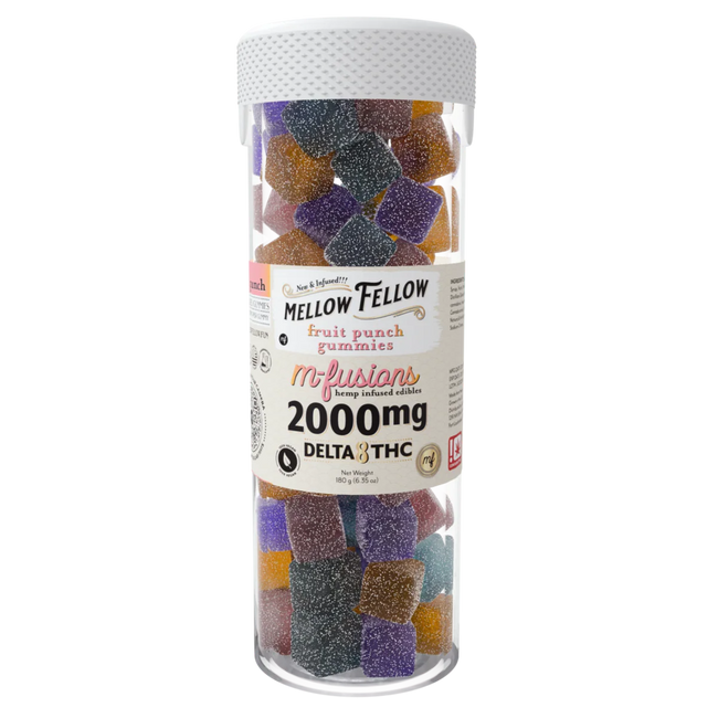 M-Fusions Delta 8 THC Fruit Punch Gummies 40 Ct. - 50mg Delta 8 per gummy Mellow Fellow