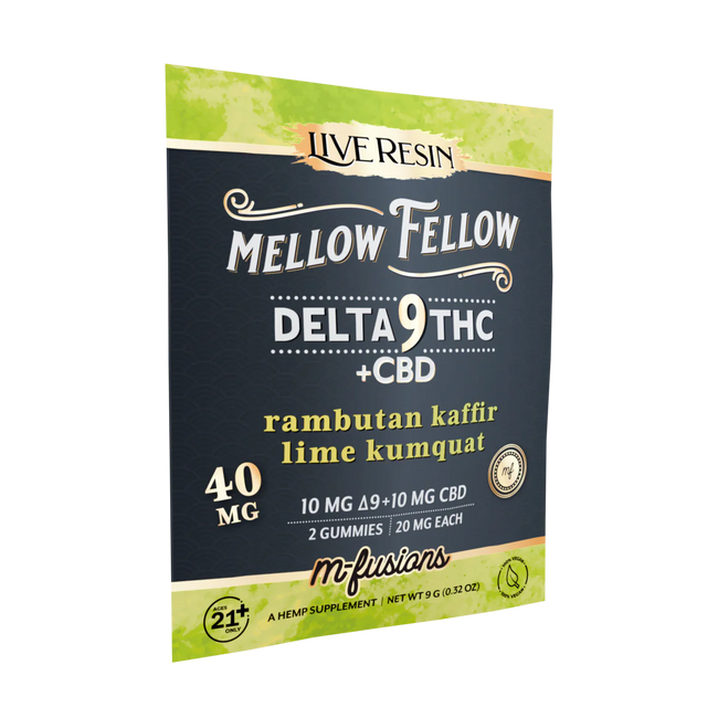 Mellow Fellow Delta 9 Live Resin Gummies 40mg 2 ct. - Rambutan Kaffir Lime Kumquat