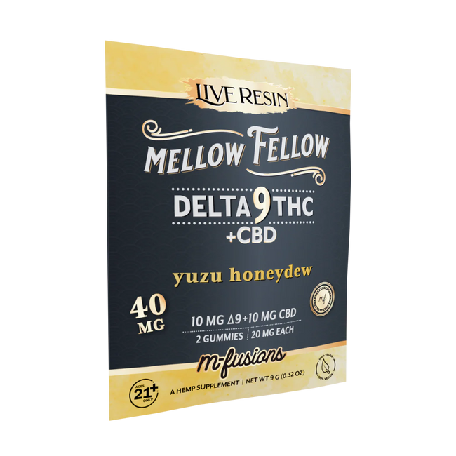 Mellow Fellow Delta 9 Live Resin Gummies 40mg 2 ct. - Yuzu Honeydew