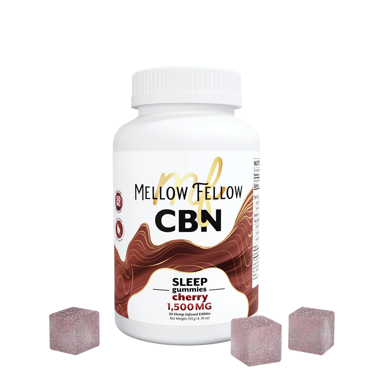 Mellow Fellow Sleep CBN Gummies - 1500mg - Cherry