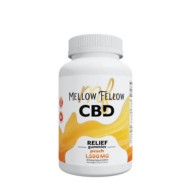 Mellow Fellow Relief CBD Gummies - 1500mg - Peach