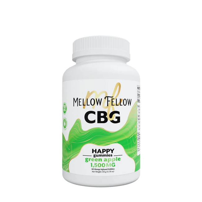 Mellow Fellow Happy CBG Gummies - 1500mg - Green Apple