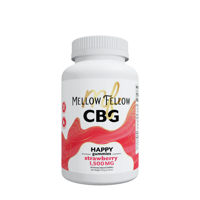 Mellow Fellow Happy CBG Gummies - 1500mg - Strawberry