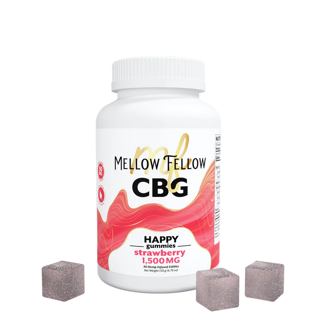 Mellow Fellow Happy CBG Gummies - 1500mg - Strawberry