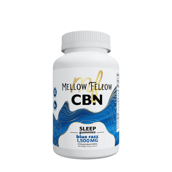 Mellow Fellow Sleep CBN Gummies - 1500mg - Blue Razz