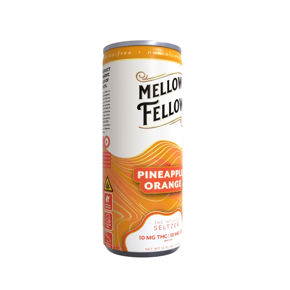 Mellow Fellow Delta 9 THC + CBD Seltzer Beverage 20MG - Pineapple Orange