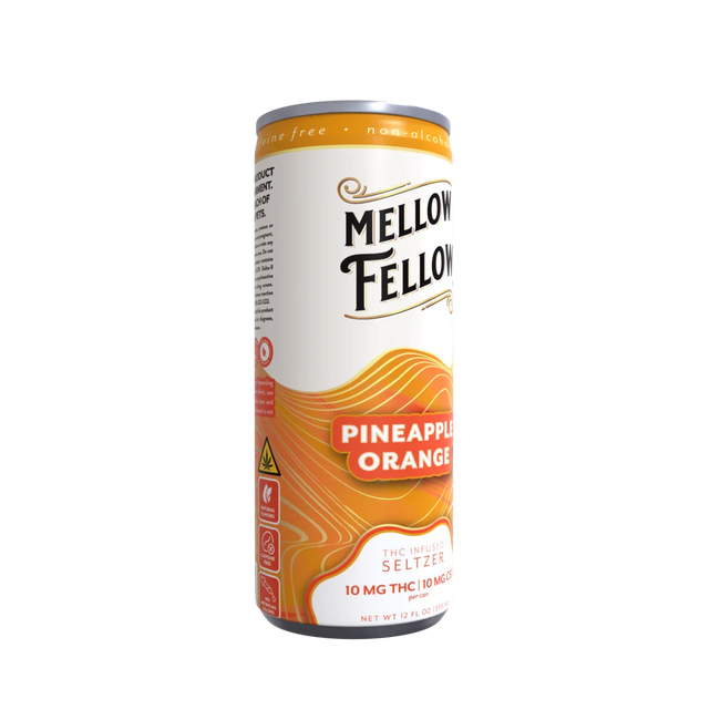Mellow Fellow Delta 9 THC + CBD Seltzer Beverage 20MG - Pineapple Orange Best Sales Price - Seltzers