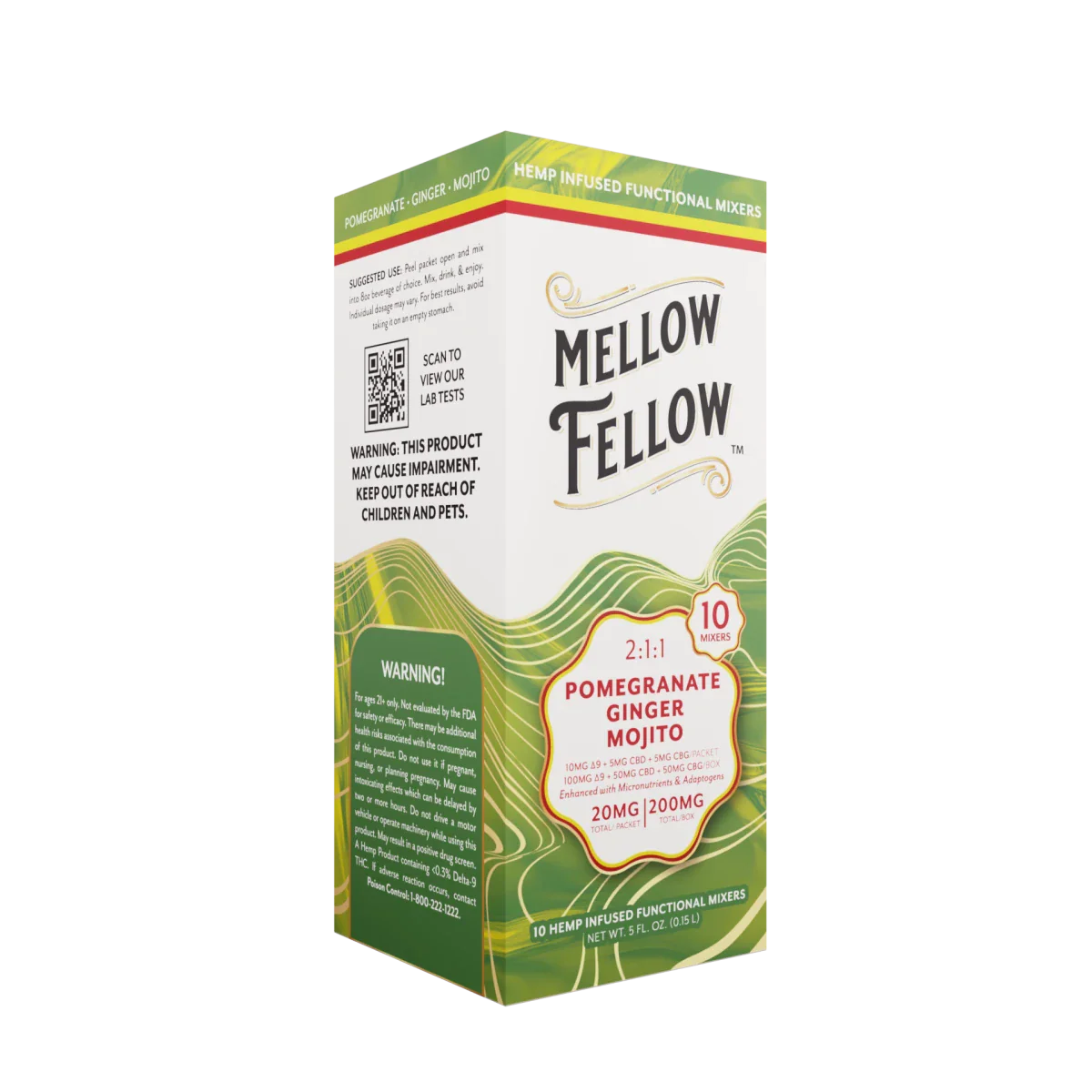 Delta 9 + CBD & CBG Mixers 10pc - Pomegranate Ginger Mojito