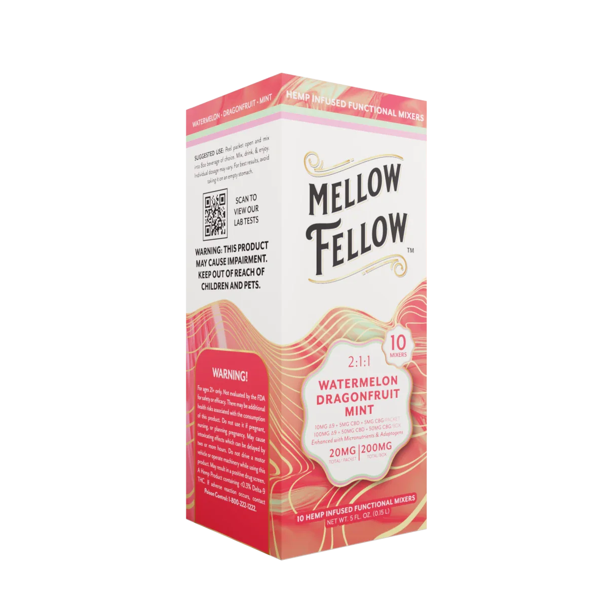 Delta 9 + CBD & CBG Mixers 10pc - Watermelon Dragonfruit Mint