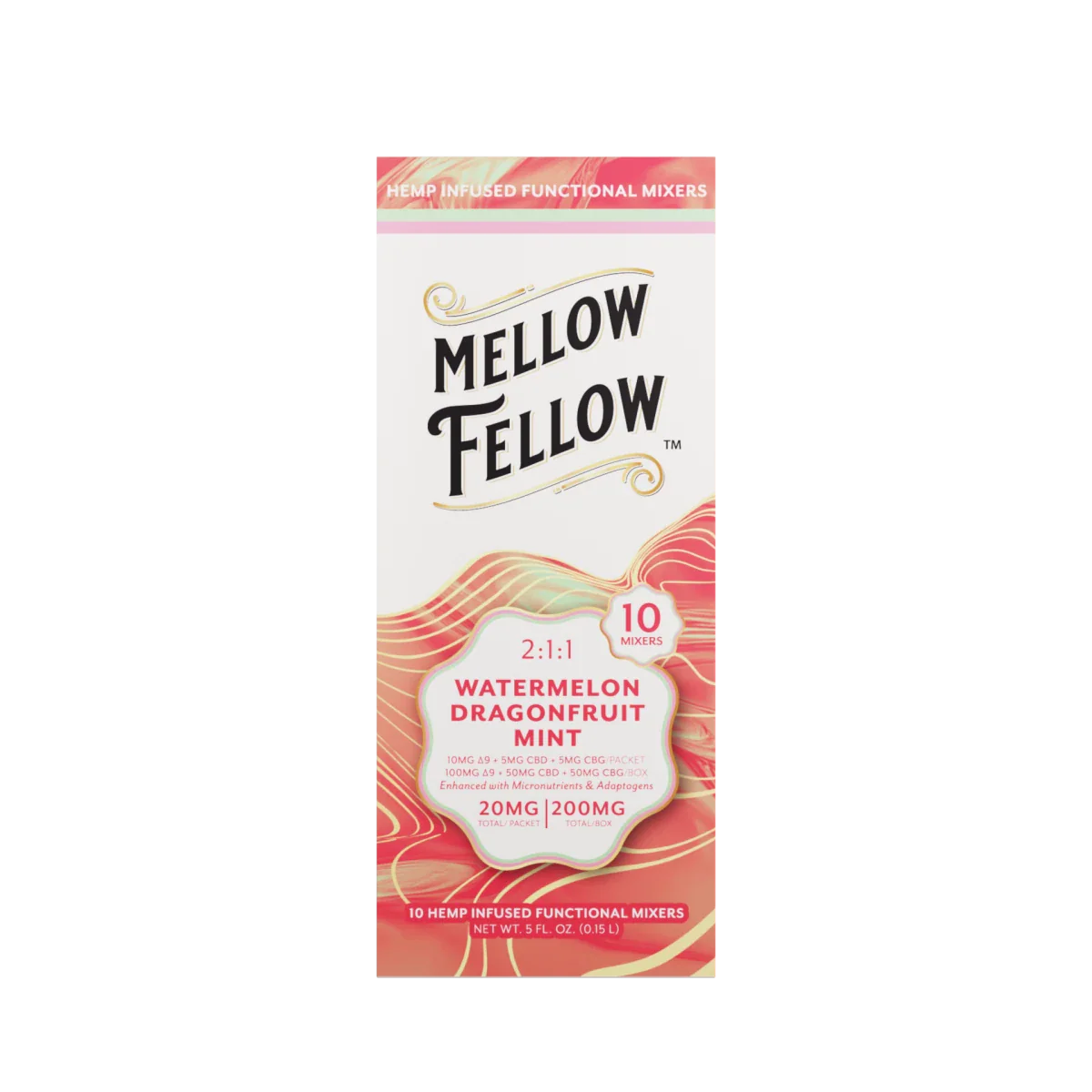 Delta 9 + CBD & CBG Mixers 10pc - Watermelon Dragonfruit Mint