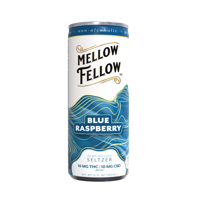 Delta 9 THC + CBD Seltzer Beverage 20MG - Blue Raspberry 4 Pack