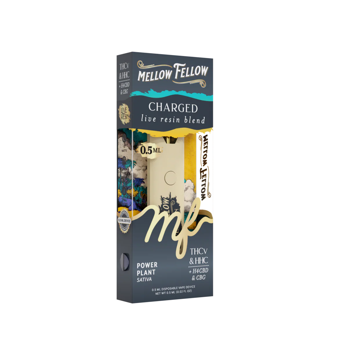Mellow Fellow Charged Blend 0.5ml Live Resin Vape - Power Plant (Sativa)