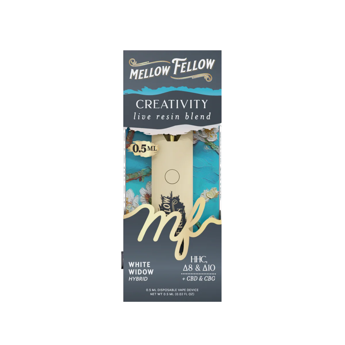 Mellow Fellow Creativity Blend 0.5ml Live Resin Vape - White Widow (Hybrid)
