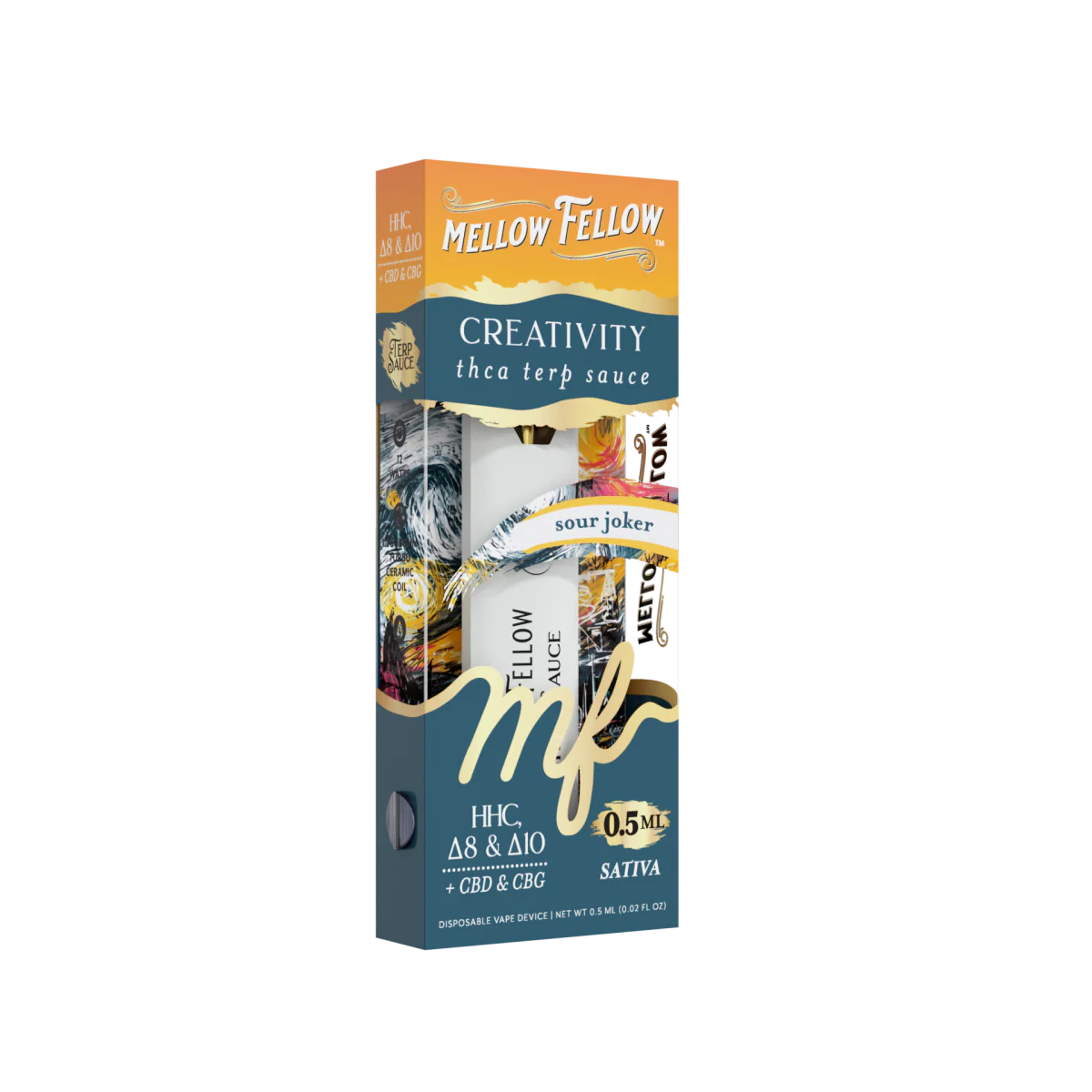 Mellow Fellow Creativity Blend 0.5ml Terp Sauce Disposable Vape - Sour Joker (Sativa)