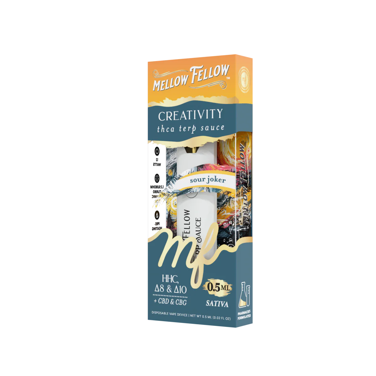 Mellow Fellow Creativity Blend 0.5ml Terp Sauce Disposable Vape - Sour Joker (Sativa)