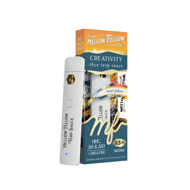 Mellow Fellow Creativity Blend 0.5ml Terp Sauce Disposable Vape - Sour Joker (Sativa)