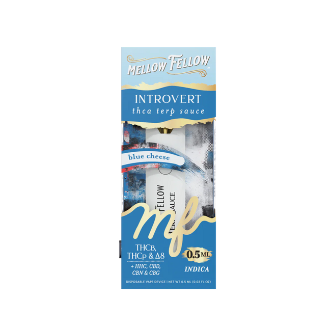 Mellow Fellow Introvert Blend 0.5ml Terp Sauce Disposable Vape - Blue Cheese (Indica)