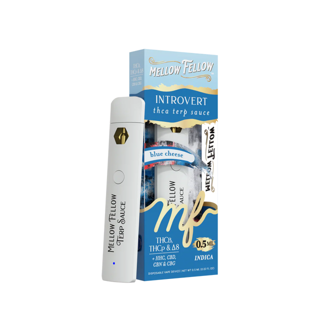 Mellow Fellow Introvert Blend 0.5ml Terp Sauce Disposable Vape - Blue Cheese (Indica)