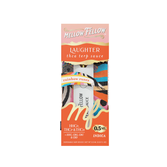 Mellow Fellow Laughter Blend 0.5ml Terp Sauce Disposable Vape - Rainbow Runtz (Indica)