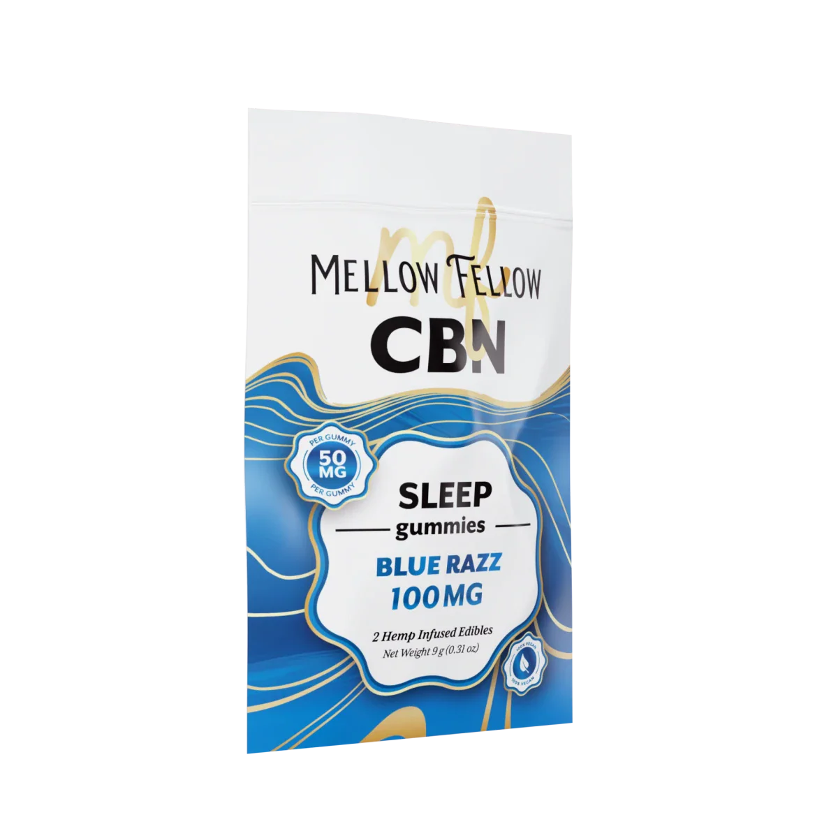 Mellow Fellow Sleep CBN Gummies 100mg - Blue Razz