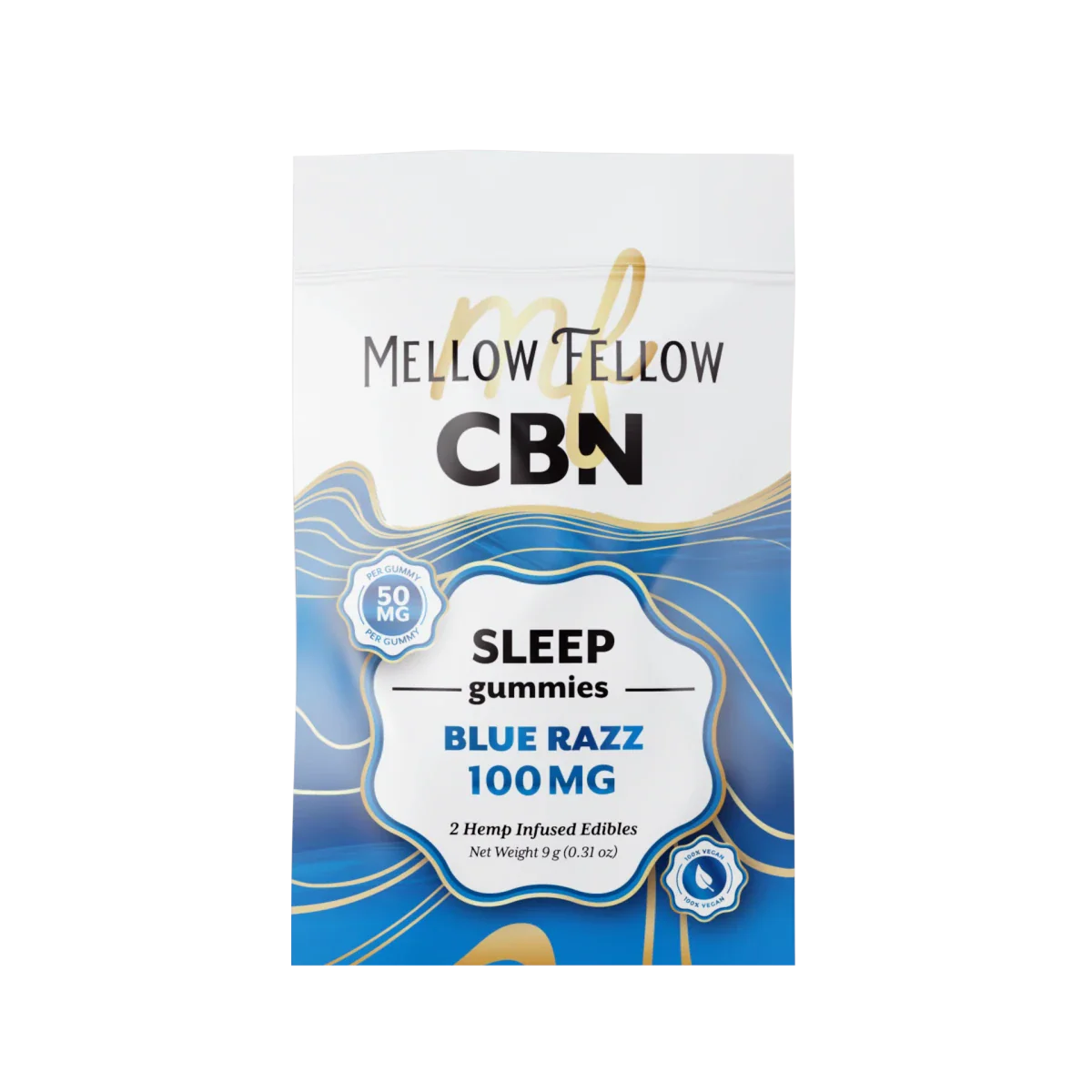 Mellow Fellow Sleep CBN Gummies 100mg - Blue Razz