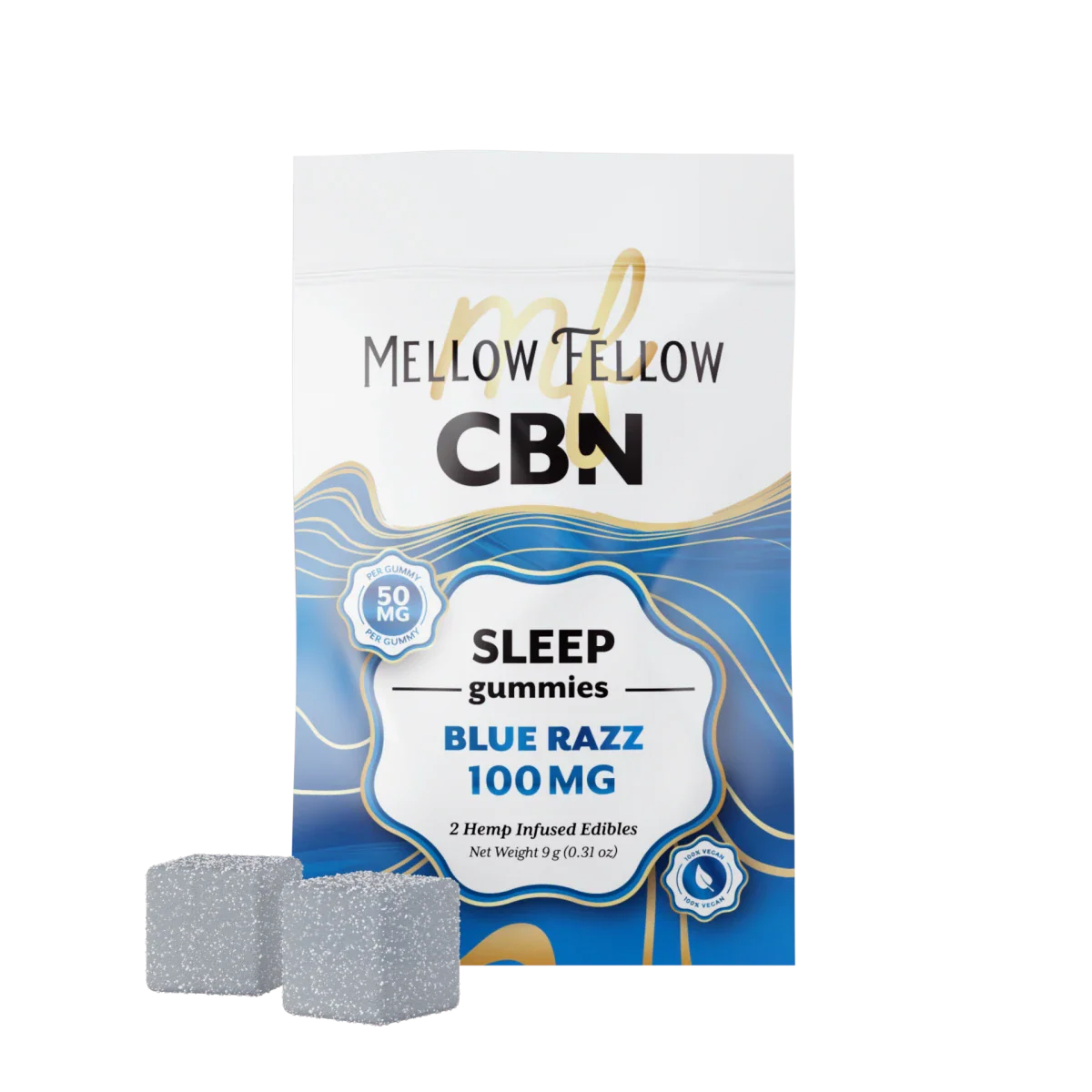 Mellow Fellow Sleep CBN Gummies 100mg - Blue Razz