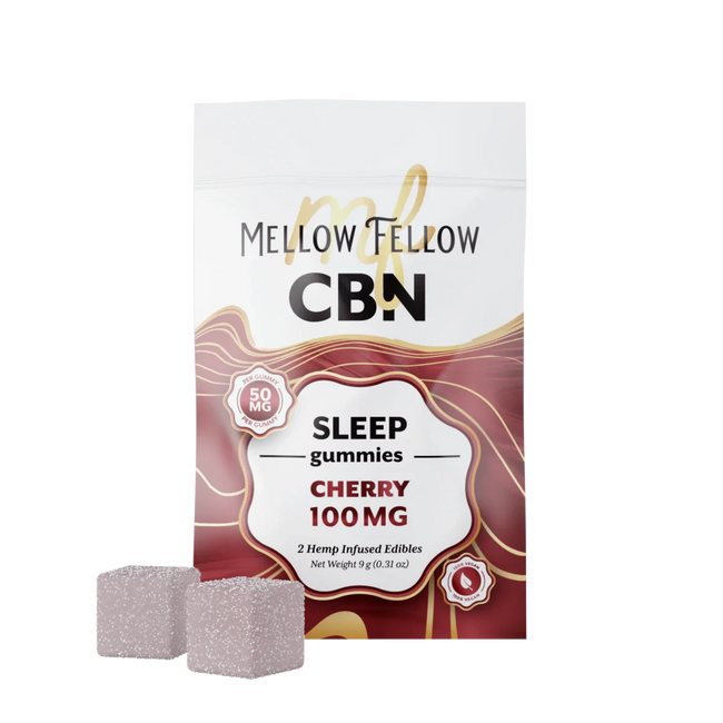 Mellow Fellow Sleep CBN Gummies 100mg - Cherry Best Sales Price - Edibles