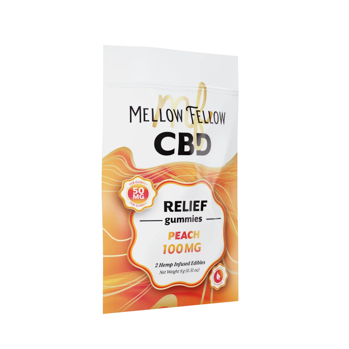 Mellow Fellow Relief CBD Gummies 100mg - Peach