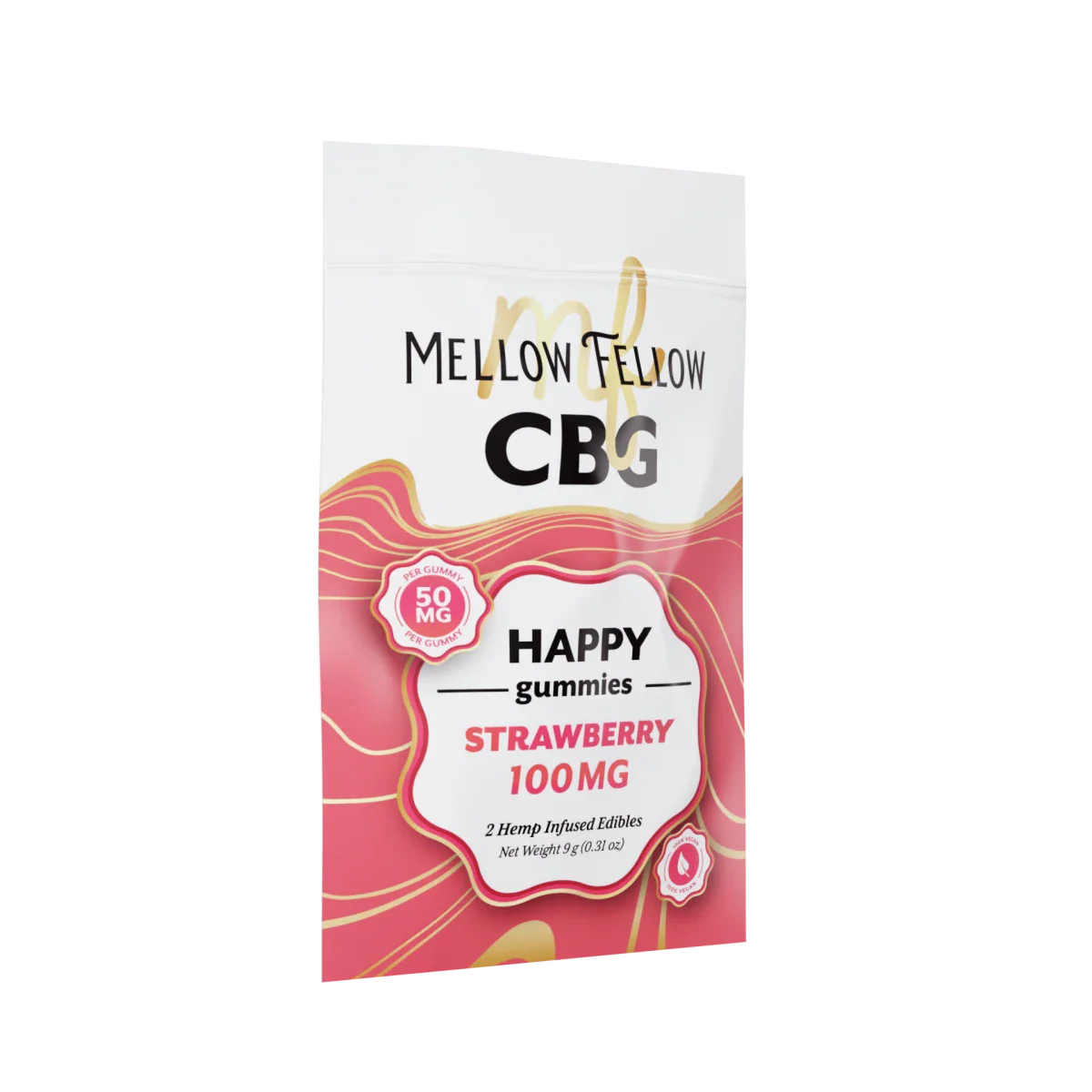 Mellow Fellow Happy CBG Gummies 100mg - Strawberry