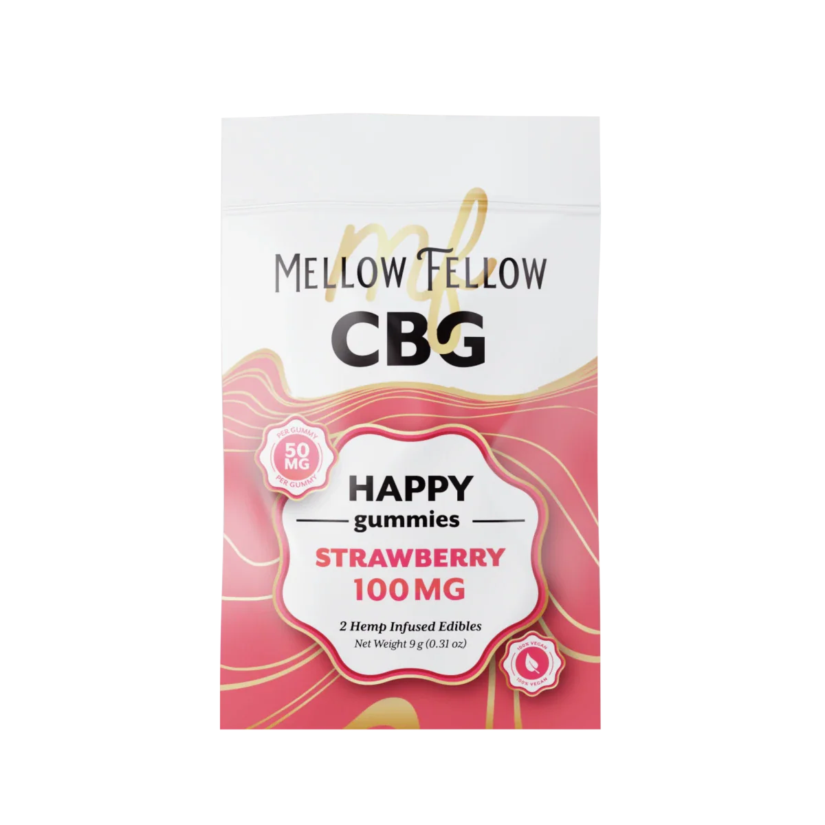Mellow Fellow Happy CBG Gummies 100mg - Strawberry