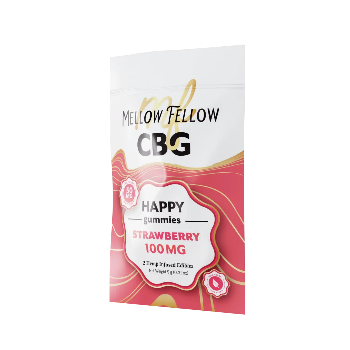 Mellow Fellow Happy CBG Gummies 100mg - Strawberry