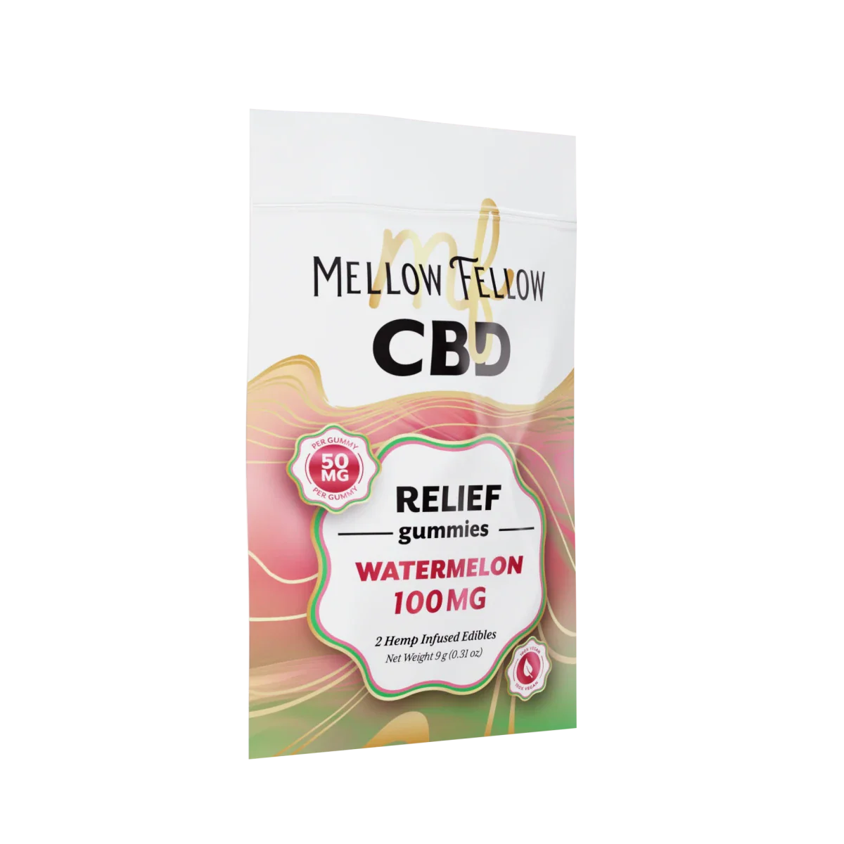 Mellow Fellow Relief CBD Gummies 100mg - Watermelon