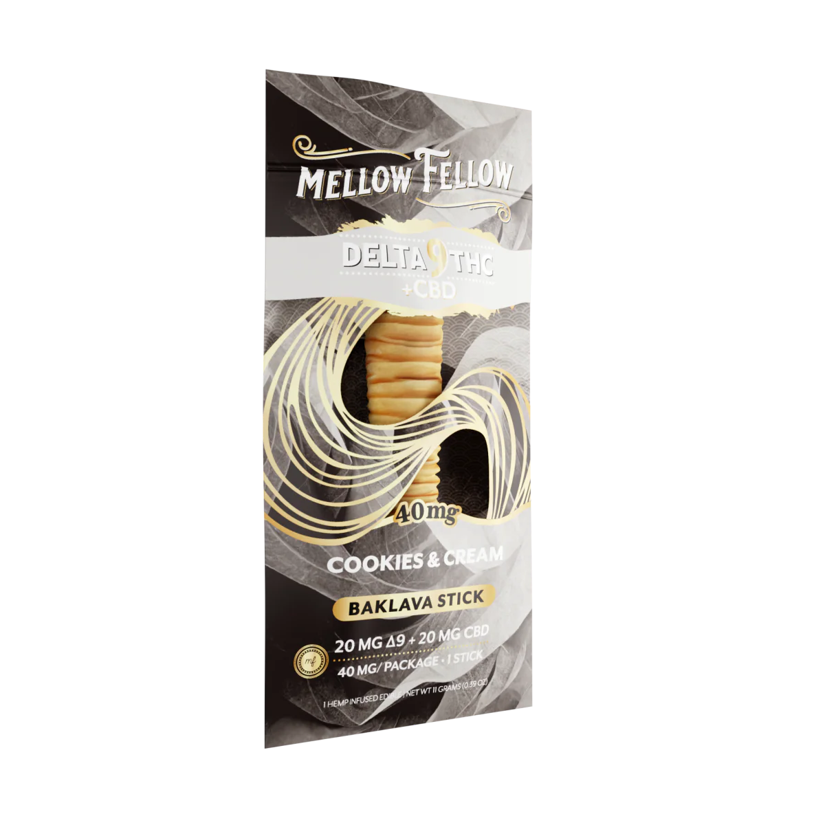 Mellow Fellow Delta 9 THC + CBD Baklava Sticks - Cookies & Cream 40mg