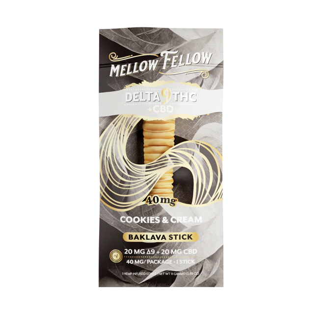 Mellow Fellow Delta 9 THC + CBD Baklava Sticks - Cookies & Cream 40mg