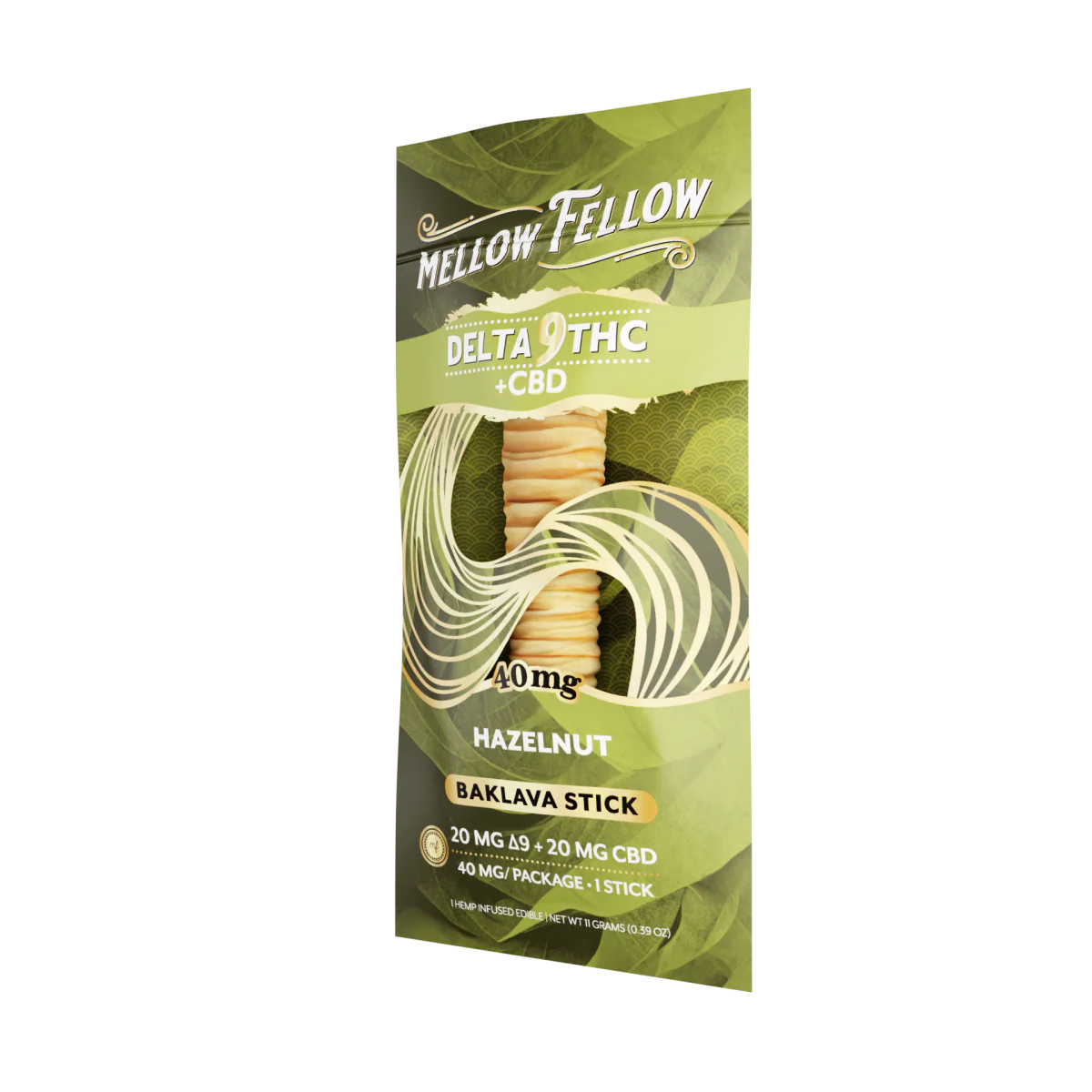 Mellow Fellow Delta 9 THC + CBD Baklava Sticks - Hazelnut 40mg