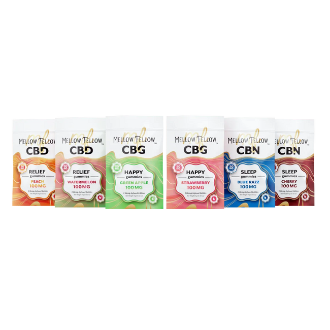 Mellow Fellow CBD/CBG/CBN 2pc 100mg - 6 Pack Sampler Best Sales Price - Bundles