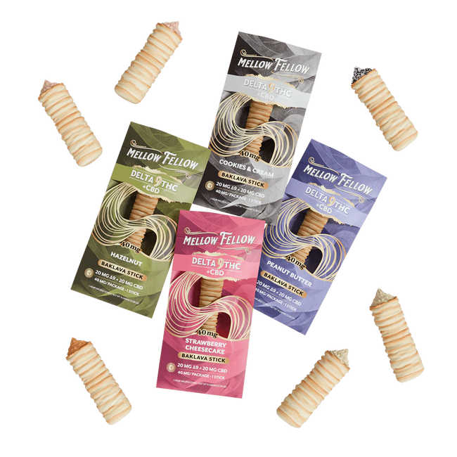 Mellow Fellow Delta 9 THC + CBD Baklava Sticks 4 Pack