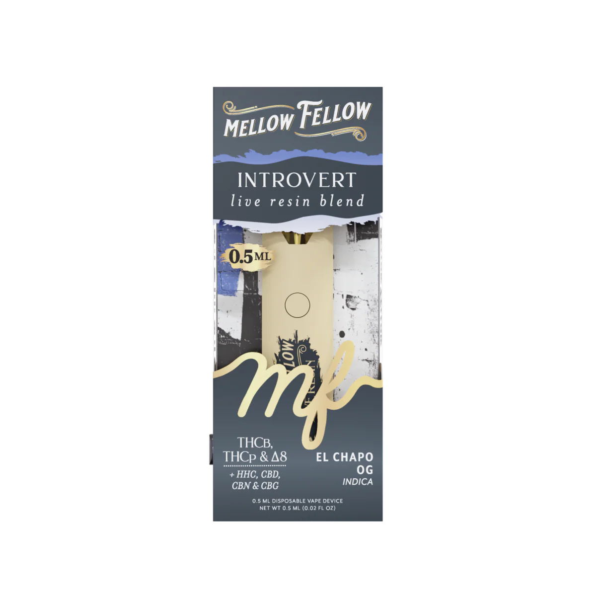 Mellow Fellow Introvert Blend 0.5ml Live Resin Vape - El Chapo OG (Indica)