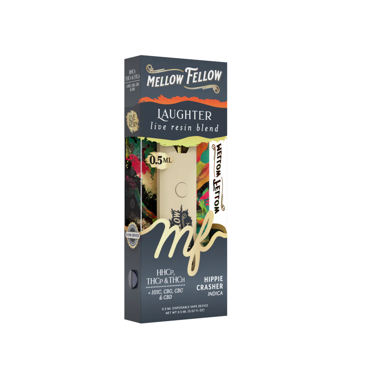 Mellow Fellow Laughter Blend 0.5ml Live Resin  Vape - Hippie Crasher (Indica)