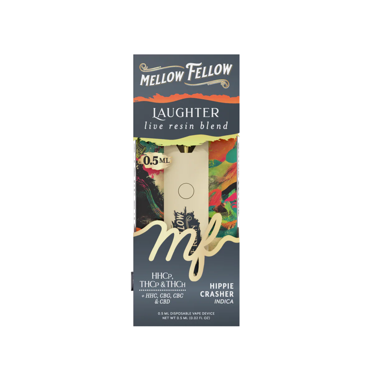 Mellow Fellow Laughter Blend 0.5ml Live Resin  Vape - Hippie Crasher (Indica)