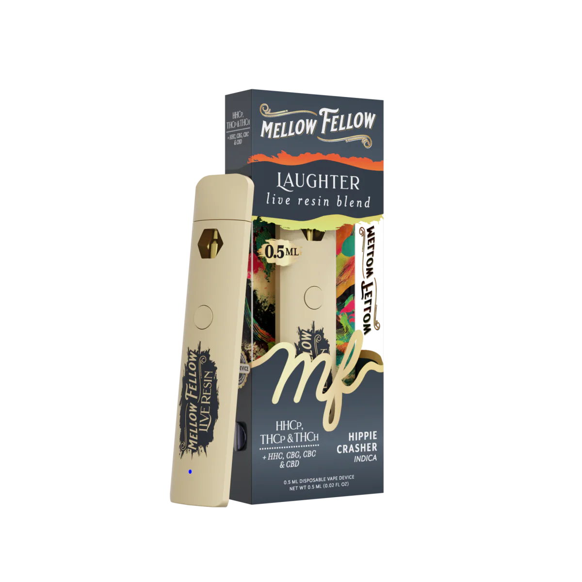 Mellow Fellow Laughter Blend 0.5ml Live Resin  Vape - Hippie Crasher (Indica)