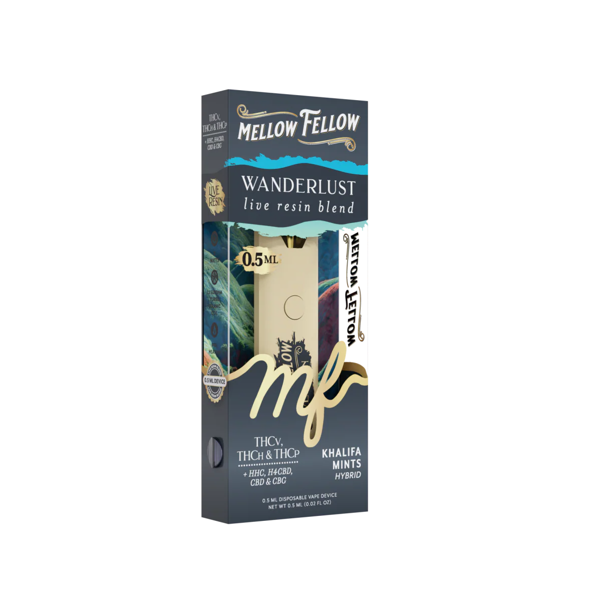 Mellow Fellow Wanderlust Blend 0.5ml Live Resin Vape - Khalifa Mints (Hybrid)
