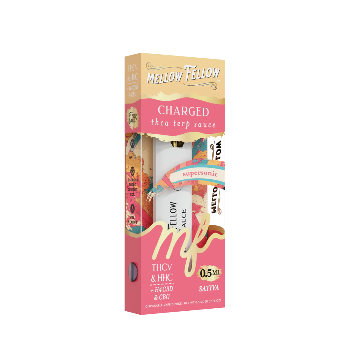 Mellow Fellow Charged Blend 0.5ml Terp Sauce Disposable Vape - Supersonic (Sativa)