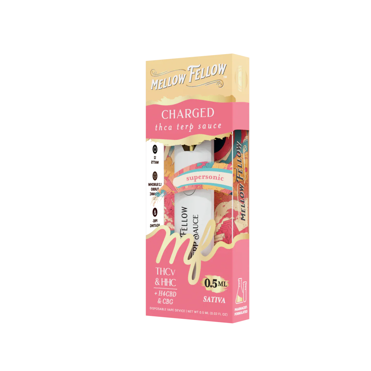 Mellow Fellow Charged Blend 0.5ml Terp Sauce Disposable Vape - Supersonic (Sativa)