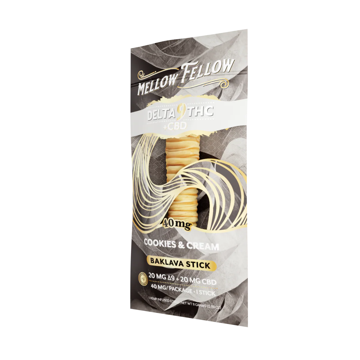 Mellow Fellow Delta 9 THC + CBD Baklava Sticks - Cookies & Cream 40mg